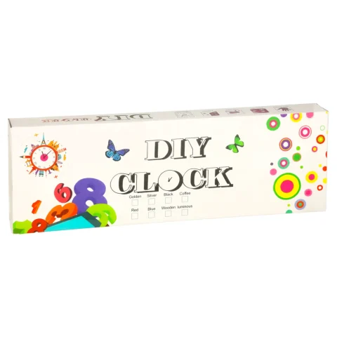 Zegar ścienny naklejany DIY regulowany 80-90 cm kolorowy 12 cyfr