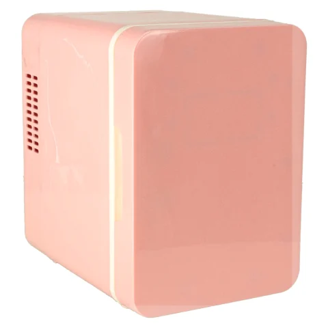 Lodówka turystyczna elektryczna samochodowa mini na jedzenie kosmetyki grzanie chłodzenie 2w1 4L różowa