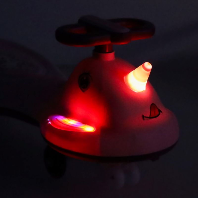 Jeździk grawitacyjny LED Swing FIX S1 skuter z rączką różowy max 65kg - obrazek 10