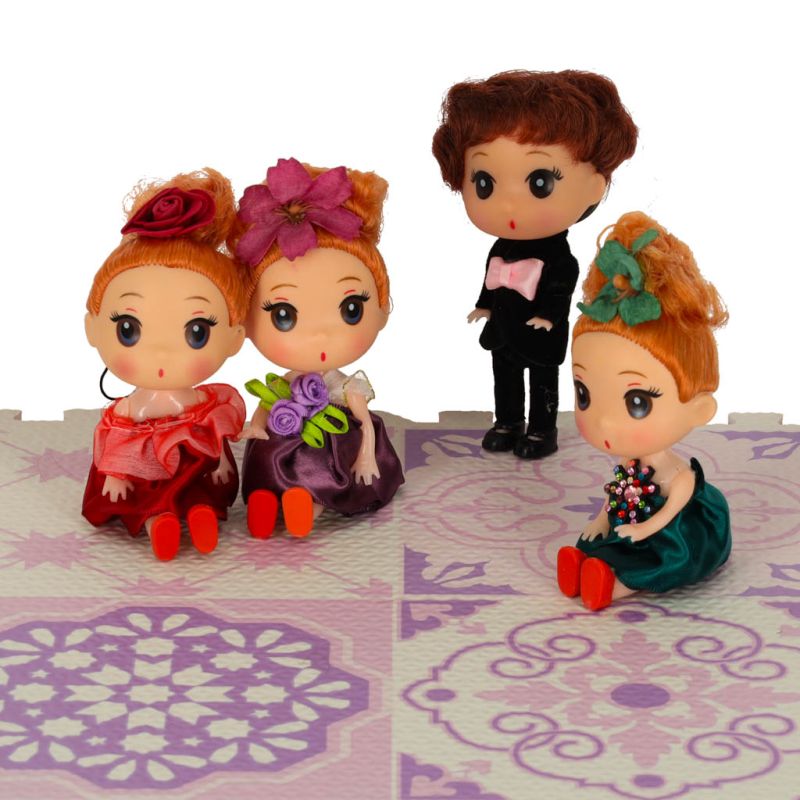 Lalka lalki do domku dla lalek 3 dziewczynki + 1 chłopczyk zestaw 4szt. 12cm - obrazek 8