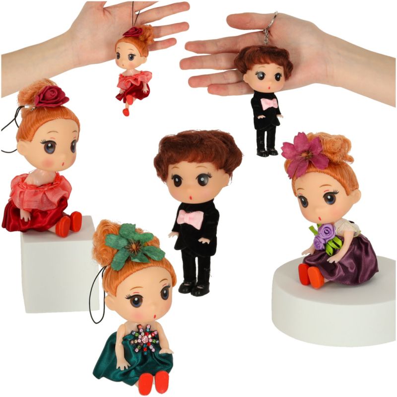 Lalka lalki do domku dla lalek 3 dziewczynki + 1 chłopczyk zestaw 4szt. 12cm