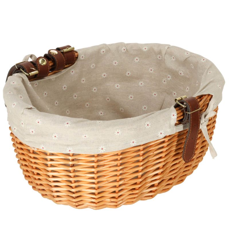 Koszyk wiklinowy na rower z kratką metalową transporter dla kota psa - obrazek 6