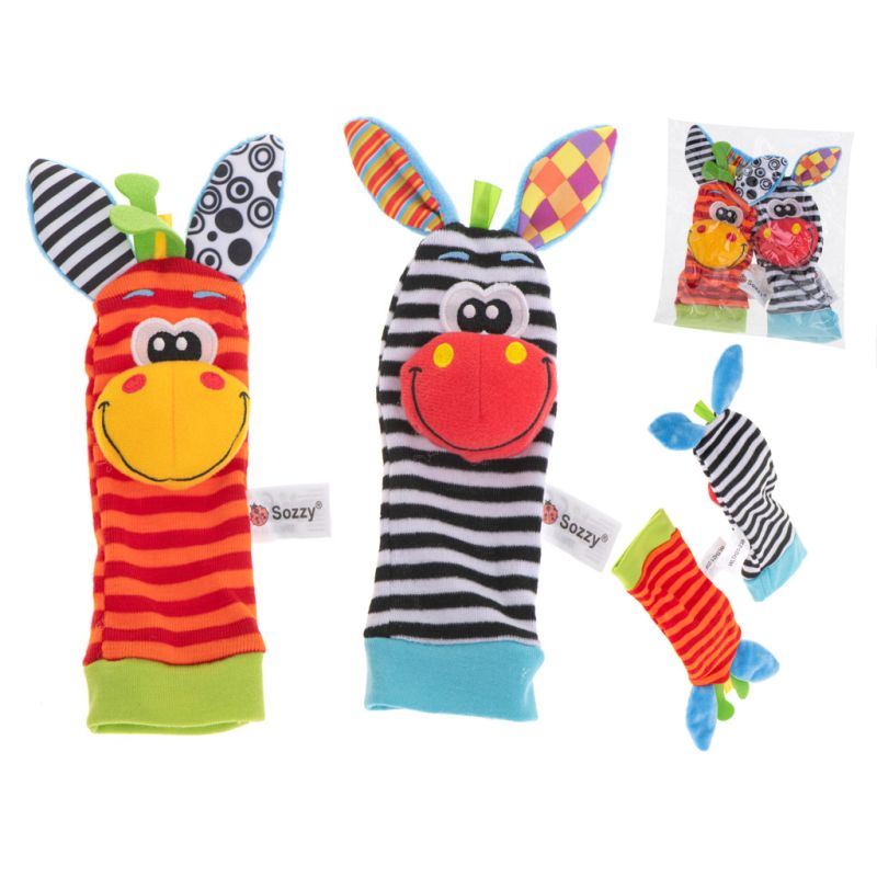 Grzechotka zabawka skarpetki na nóżki stopy 2szt. - obrazek 2