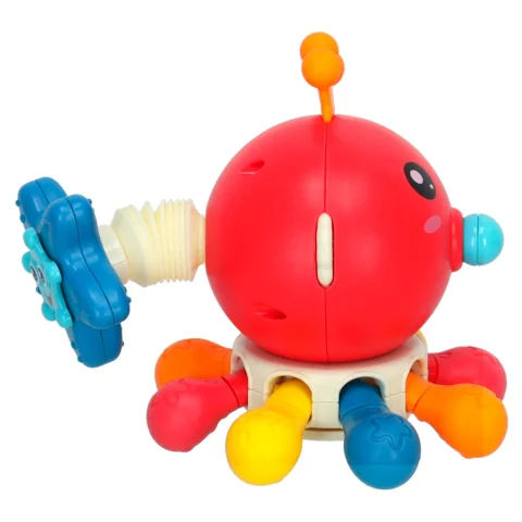 Zabawka sensoryczna gryzak dla niemowląt ośmiornica Bibi-inn czerwona