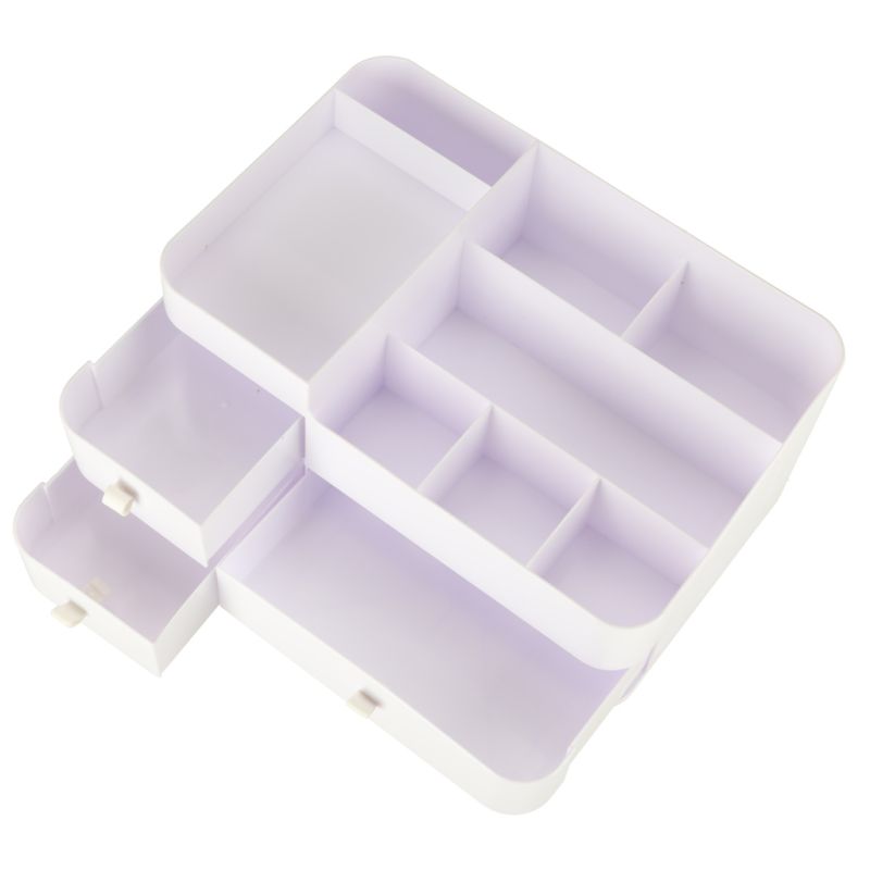 Organizer na kosmetyki szkatułka pojemnik kuferek na biżuterię z szufladami duży XXL - obrazek 7