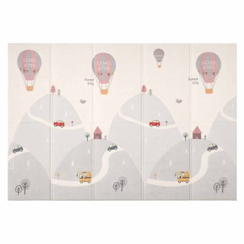 Mata edukacyjna piankowa dwustronna składana 150x200cm balony ulica