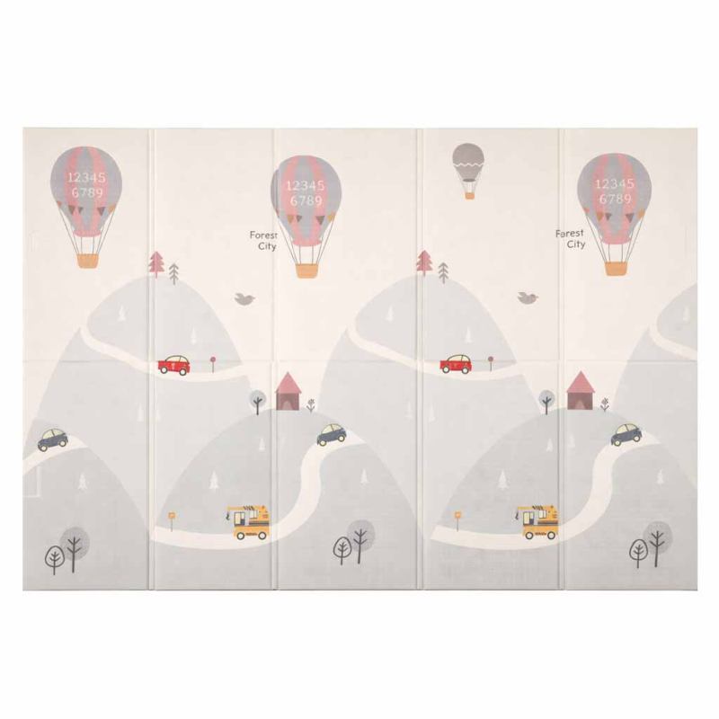 Mata edukacyjna piankowa dwustronna składana 150x200cm balony ulica