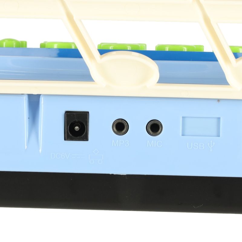 Keyboard dla dzieci pianinko interaktywne organki 37 klawiszy mikrofon statyw niebieski - obrazek 7
