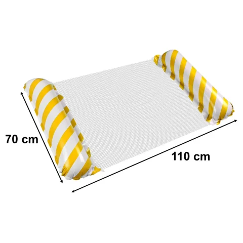 Materac dmuchany plażowy hamak wodny leżak fotel krzesło do pływania basenu żółty