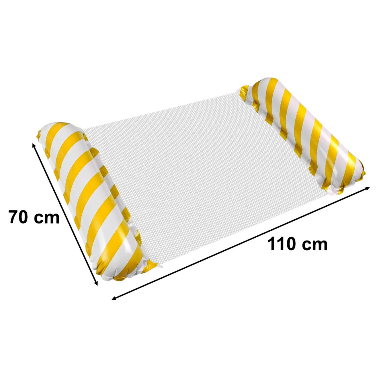 Materac dmuchany plażowy hamak wodny leżak fotel krzesło do pływania basenu żółty