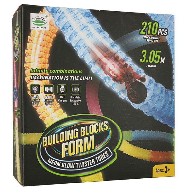 Tor wyścigowy samochodowy elastyczny rurkowy USB LED 210 elementów - obrazek 5