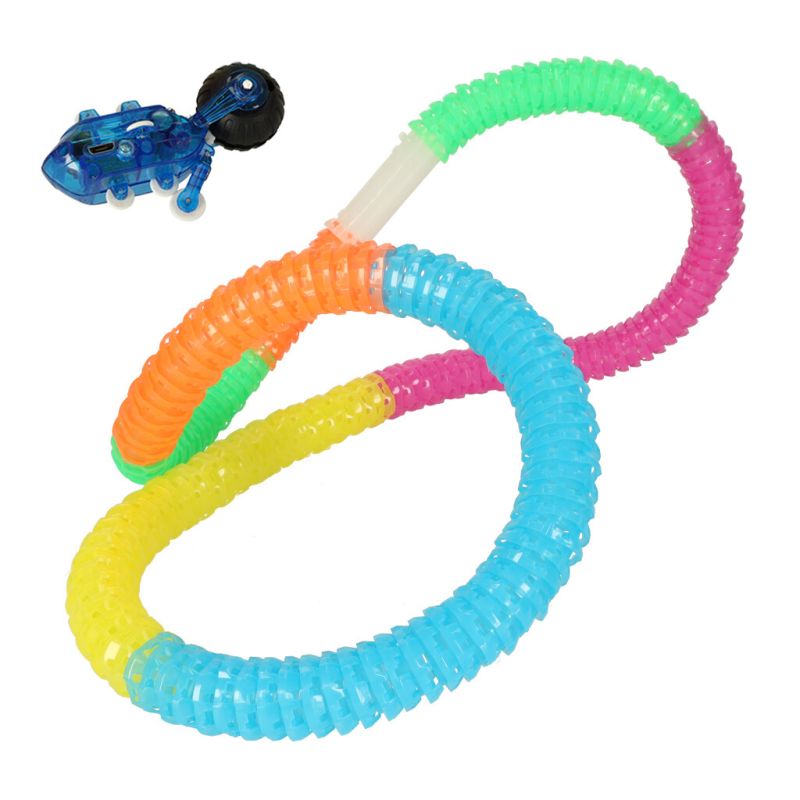 Tor wyścigowy samochodowy elastyczny rurkowy USB LED 210 elementów - obrazek 6