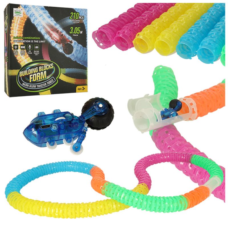 Tor wyścigowy samochodowy elastyczny rurkowy USB LED 210 elementów - obrazek 10