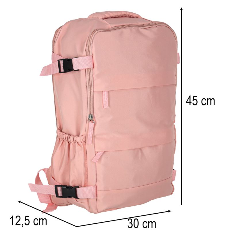 Plecak podróżny turystyczny bagaż różowy 45x30 cm - obrazek 13