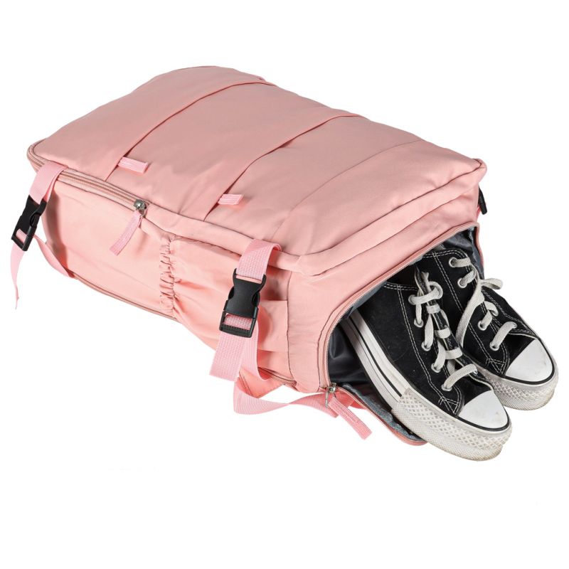 Plecak podróżny turystyczny bagaż różowy 45x30 cm - obrazek 8