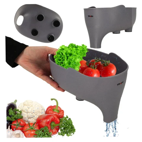 Sitko do zlewu durszlak ociekacz miska z lejkiem organizer kuchenny słonik