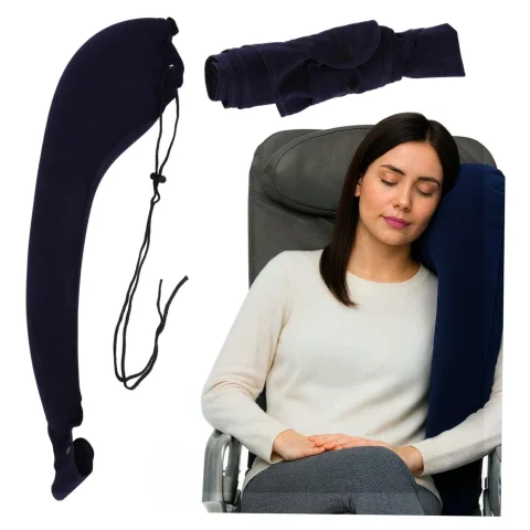 Poduszka podróżna nadmuchiwana boczna na ramię z zaczepem