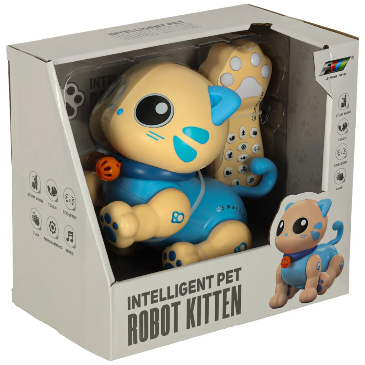 Kot kotek interaktywny zdalnie sterowany na pilota RC robot skacze niebieski - obrazek 6