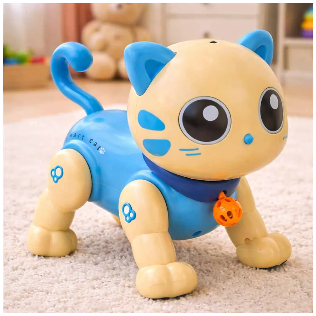 Kot kotek interaktywny zdalnie sterowany na pilota RC robot skacze niebieski - obrazek 8