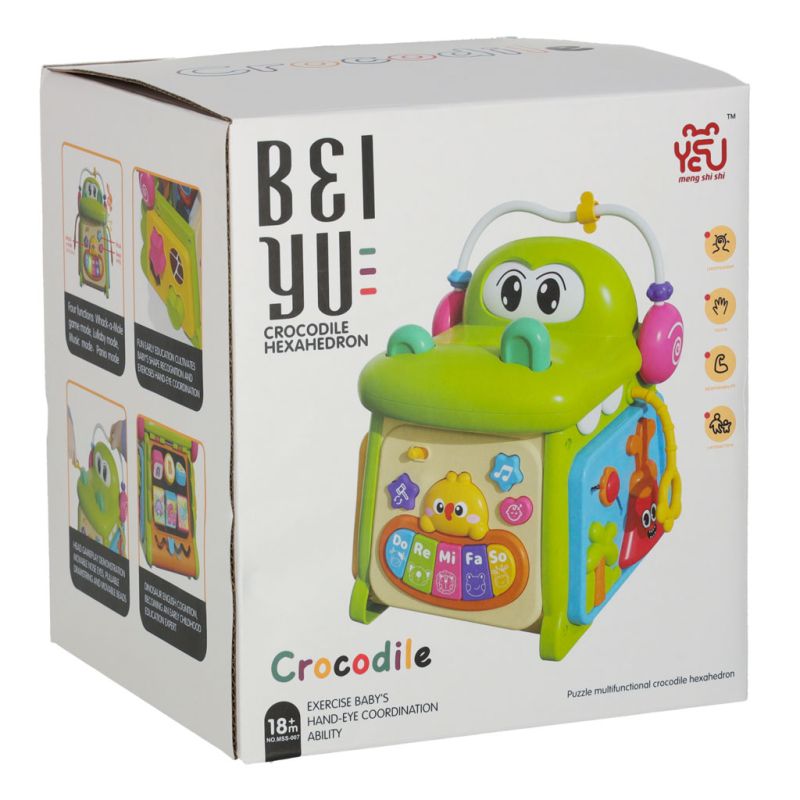 Kostka edukacyjna sorter z pianinkiem krokodyl 4w1 - obrazek 13