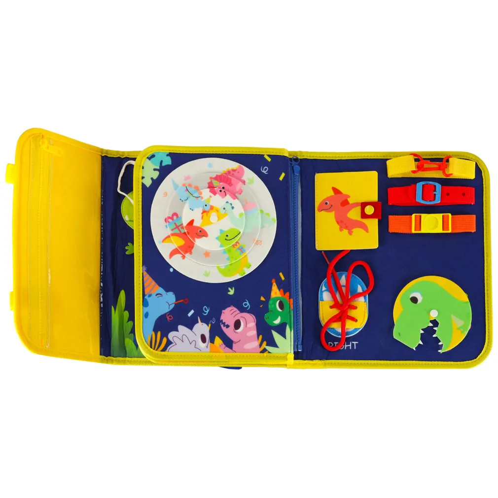 Tablica manipulacyjna sensoryczna montessori walizka plecak niebieski - obrazek 9
