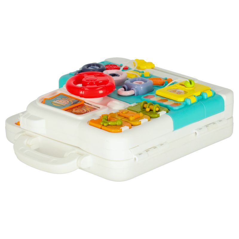 Tablica manipulacyjna sensoryczna montessori walizka pokrętła miś XXL światło dźwięk - obrazek 6