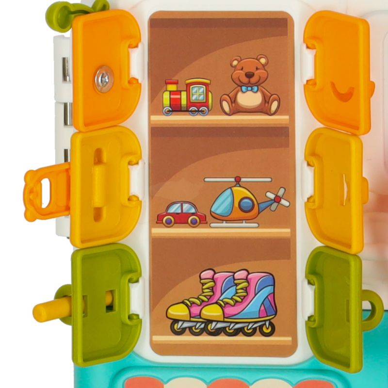 Tablica manipulacyjna sensoryczna montessori walizka pokrętła miś XXL światło dźwięk - obrazek 10