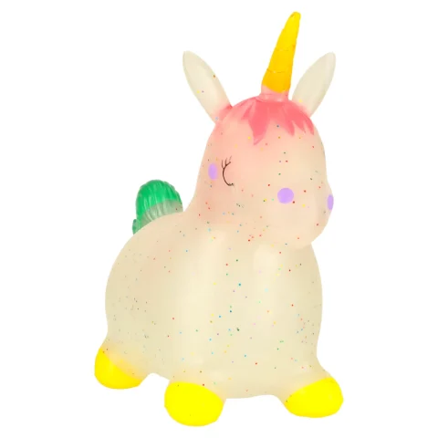 Skoczek dla dzieci do skakania z pompką gumowy jednorożec