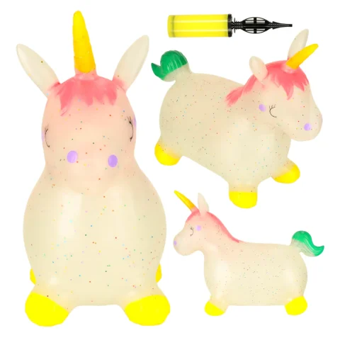 Skoczek dla dzieci do skakania z pompką gumowy jednorożec