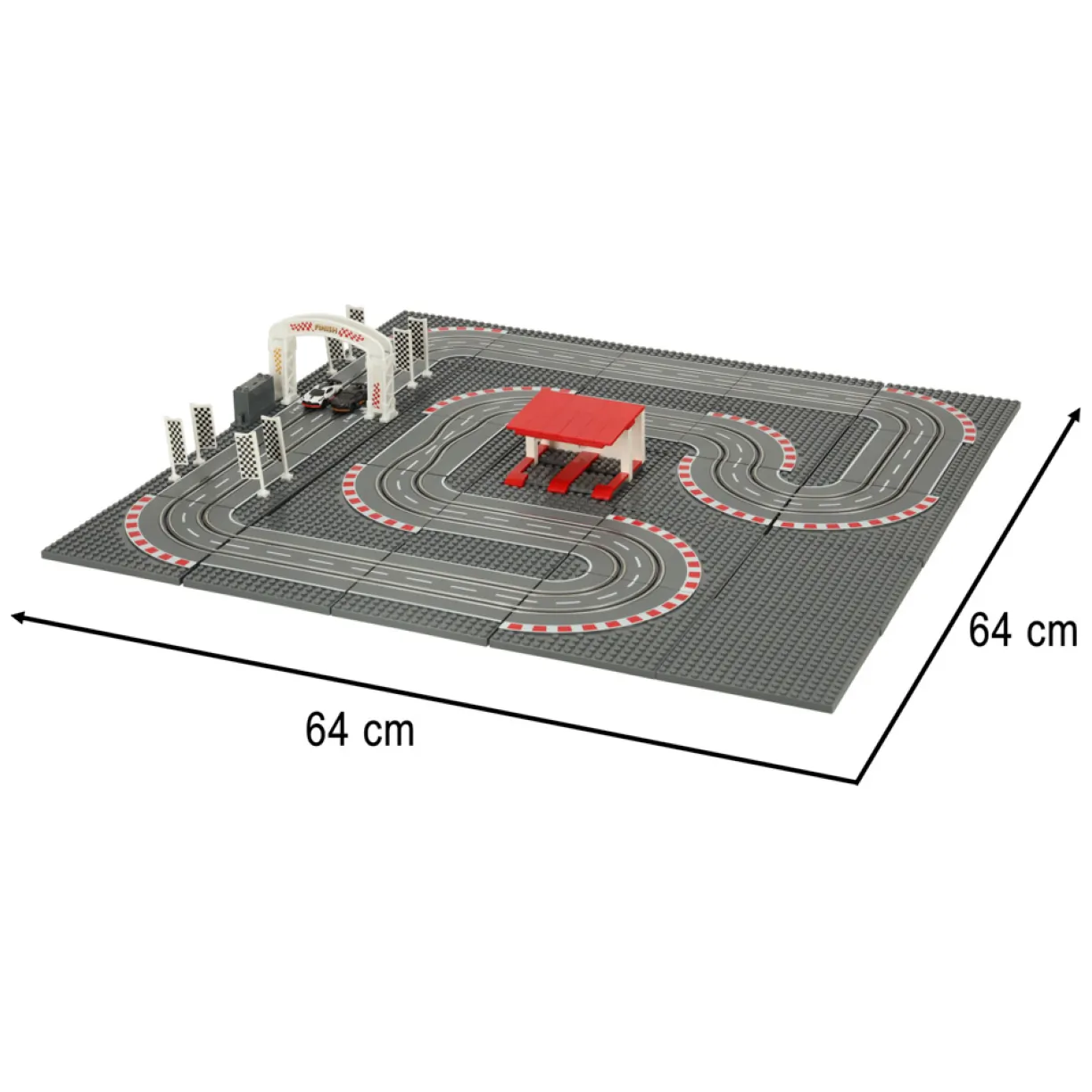 Tor wyścigowy samochodowy elektryczny policyjny 2 auta autka kontrolery zakręty klocki konstrukcyjne GD-03 - obrazek 10