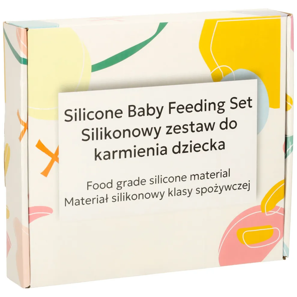 Naczynia silikonowe dla dzieci niemowląt zestaw stołowy 4 elementów miś pomarańczowy - obrazek 5