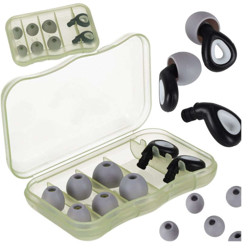 Zatyczki do uszu stopery silikonowe wyciszające redukcja szumów zestaw 3 rozmiary