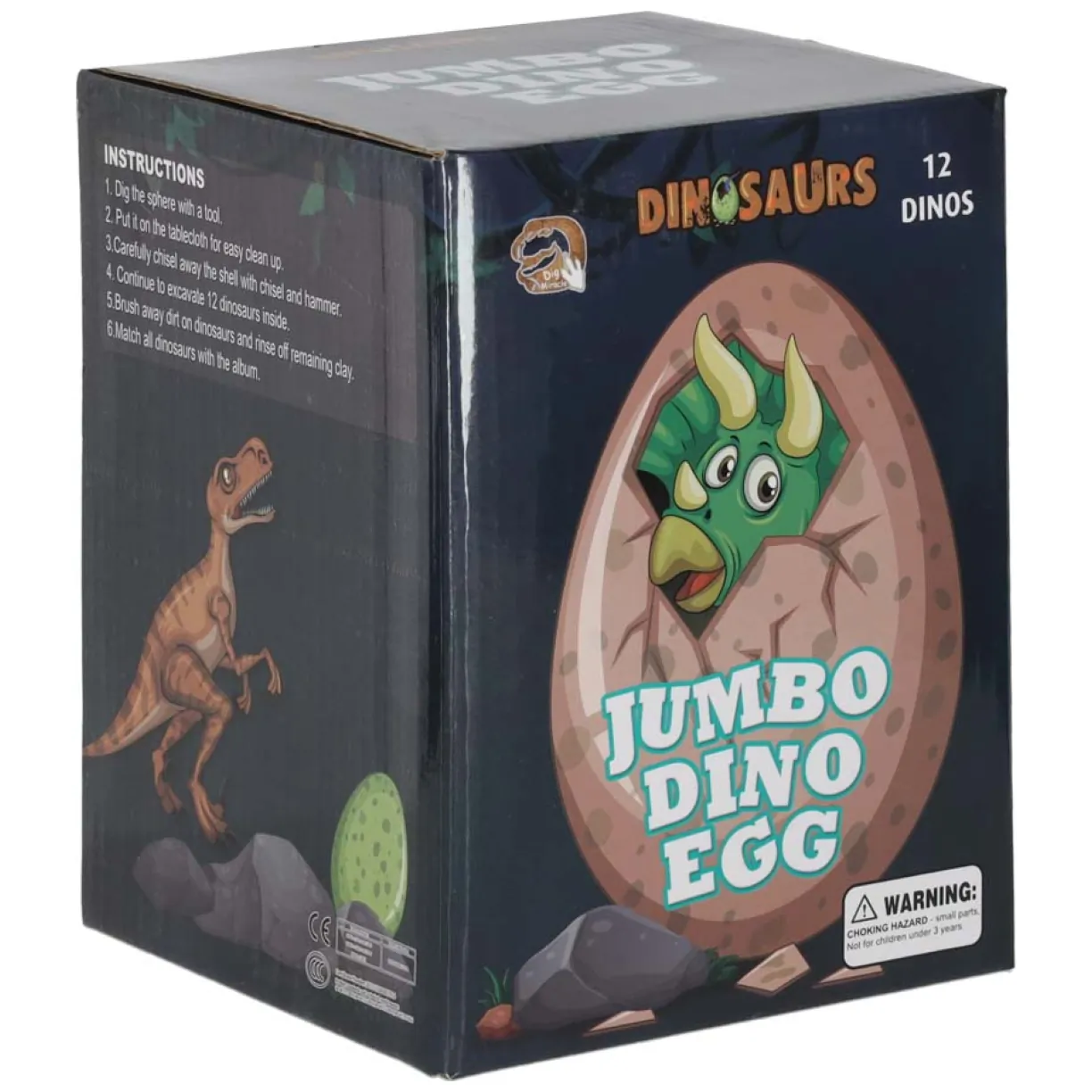 Dinozaury wykopaliska jajko XL dinozaura 12 figurek zestaw archeologiczny - obrazek 13