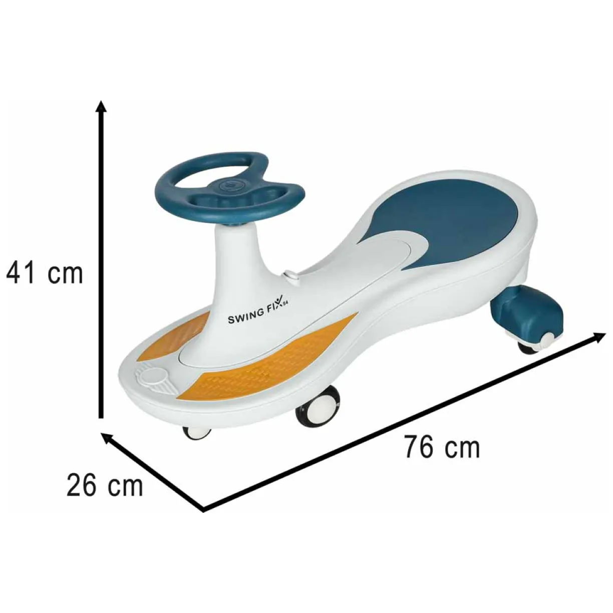 Jeździk grawitacyjny LED Swing Fix S4 świecące koła z muzyką grający 76cm niebiesko-biały max 100kg - obrazek 5