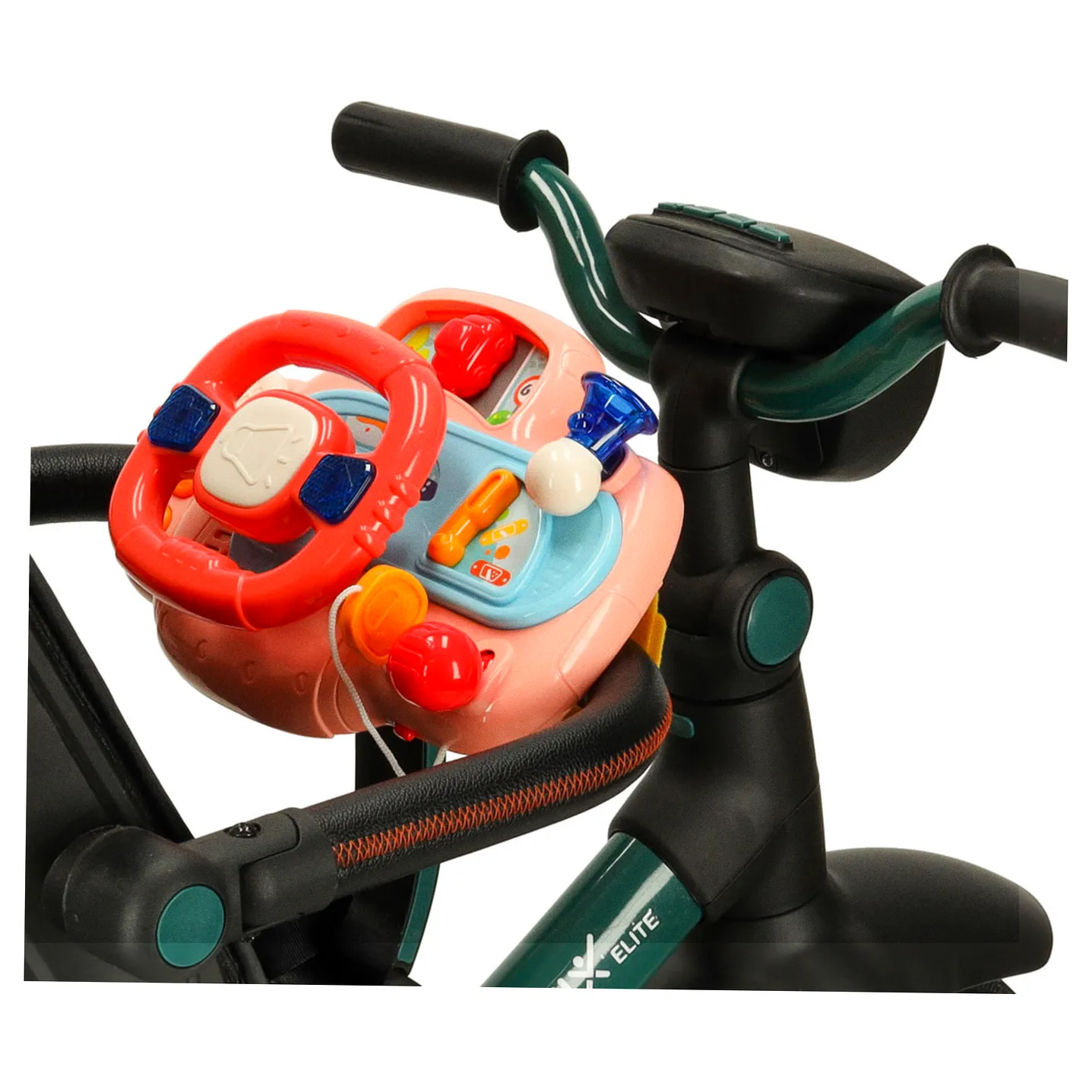 Zabawka interaktywna kierownica dla dzieci dziecka malucha do wózka symulator muzyka dźwięki różowa - obrazek 12