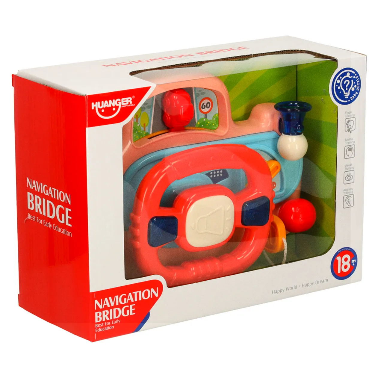 Zabawka interaktywna kierownica dla dzieci dziecka malucha do wózka symulator muzyka dźwięki różowa - obrazek 13