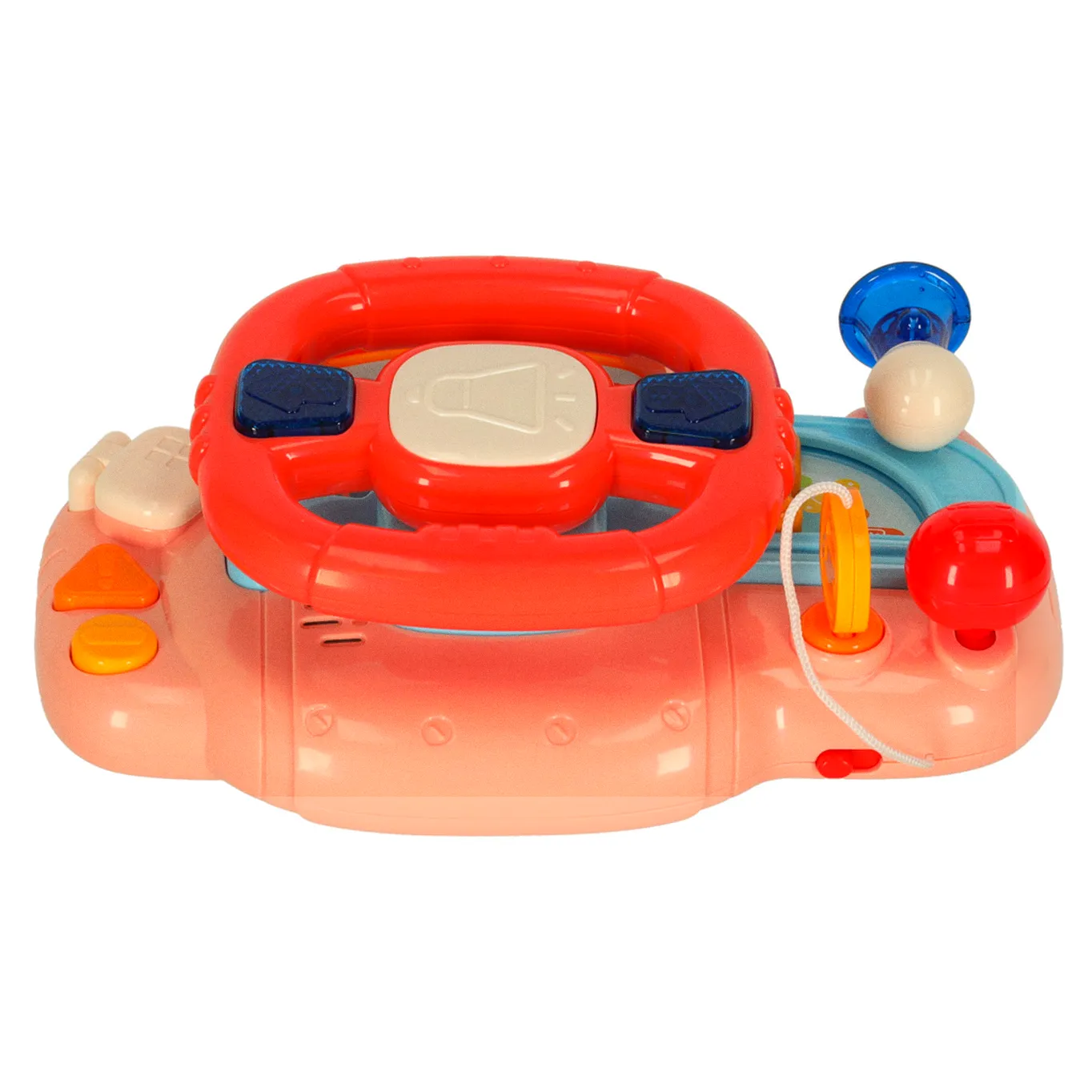 Zabawka interaktywna kierownica dla dzieci dziecka malucha do wózka symulator muzyka dźwięki różowa - obrazek 5