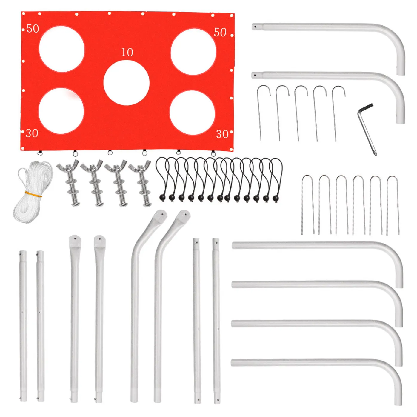 Bramka piłkarska do piłki nożnej dla dzieci treningowa 2w1 + mata celności 215 x 153 x 76 cm - obrazek 5