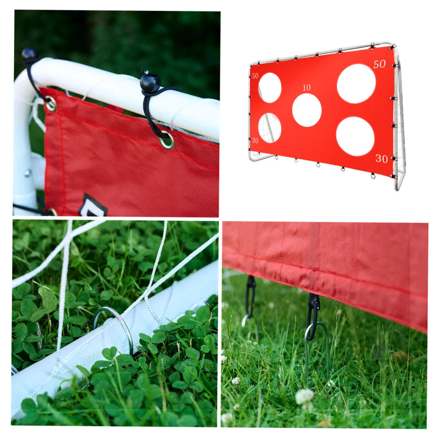 Bramka piłkarska do piłki nożnej dla dzieci treningowa 2w1 + mata celności 215 x 153 x 76 cm - obrazek 8