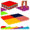 Mata sensoryczna puzzle montessori do masażu stóp 8 elementów kolorowe