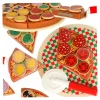 Pizza drewniany zestaw do zabawy na rzep akcesoria łopatka nóż talerz nauka krojenia 20cm