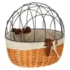 Koszyk wiklinowy na rower z kratką metalową transporter dla kota psa