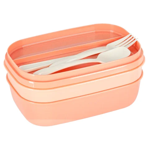 Lunch box śniadaniówka pudełko śniadaniowe z przegródkami dzielone 1900ml pomarańczowe