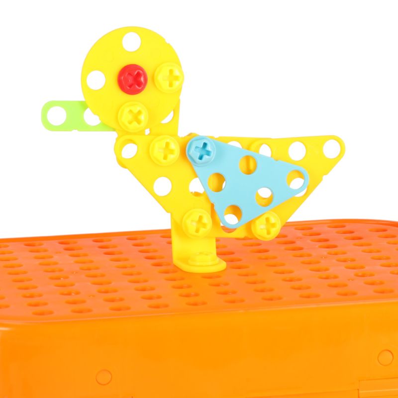 Klocki konstrukcyjne układanka w walizce kreatywna mozaika + wkrętarka kosmos - obrazek 5