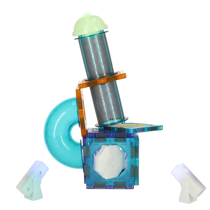 Klocki magnetyczne konstrukcyjne marble tor kulkowy świecący 49 elementów - obrazek 3