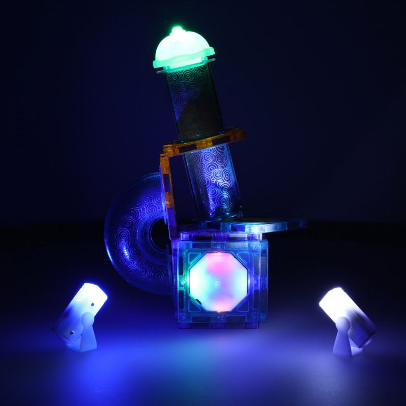 Klocki magnetyczne konstrukcyjne marble tor kulkowy świecący 49 elementów - obrazek 5