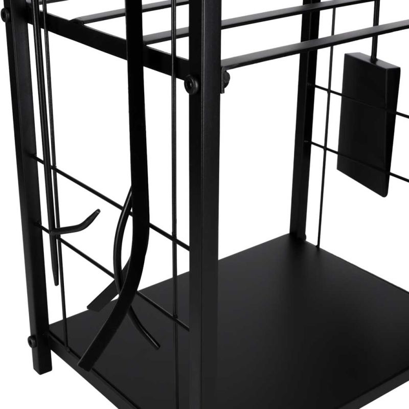 Stojak na drewno kominkowe regał metalowy akcesoria do kominka - obrazek 12