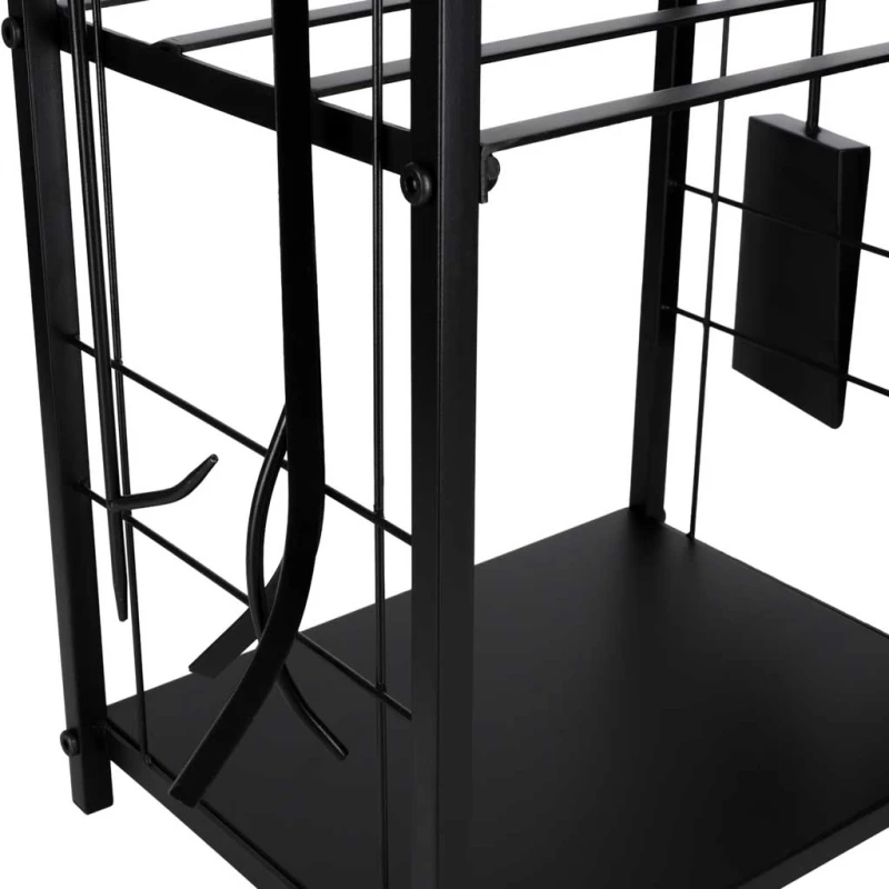 Stojak na drewno kominkowe regał metalowy akcesoria do kominka - obrazek 12