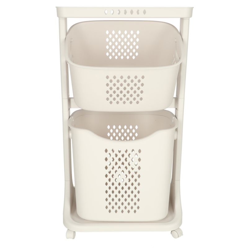 Pojemnik na zabawki kosz na ubrania organizer podwójny jeżdżący - obrazek 2