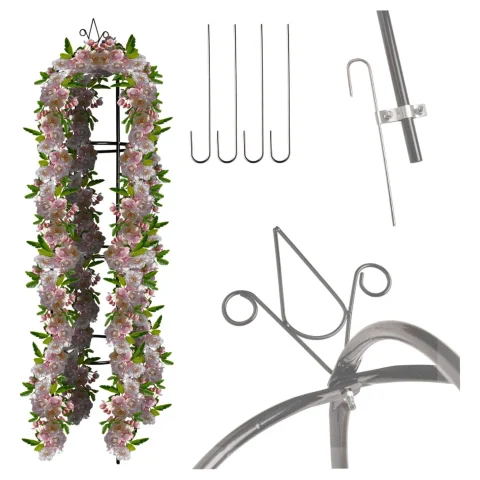 Pergola ogrodowa LUARO kolumnowa słup kolumna dzwon stojak na róże kwiaty pnące metalowa 195 cm